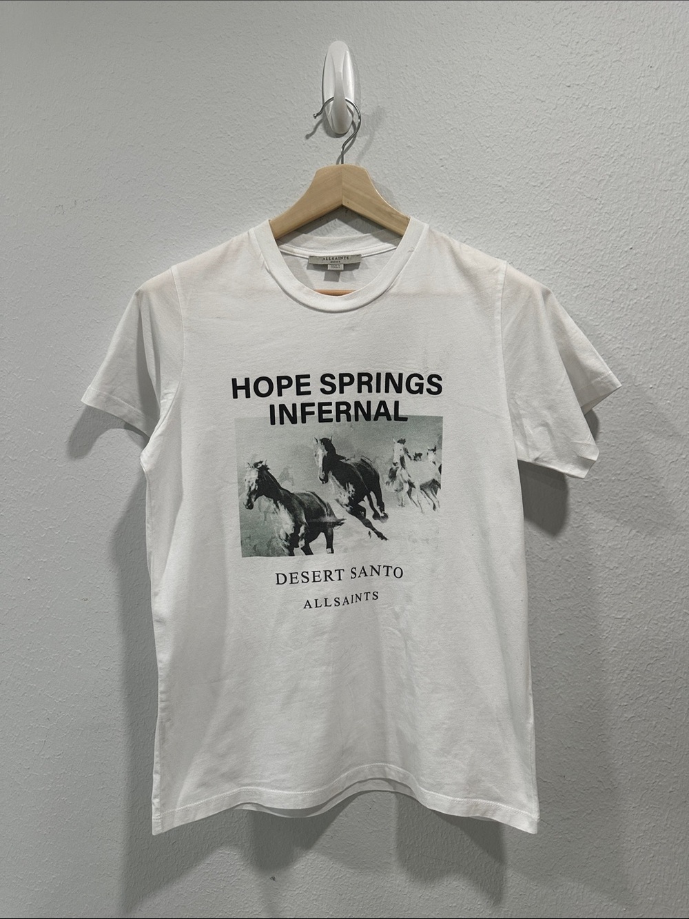 AllSaints White Graphic 'Hope Springs Infernal' Tee